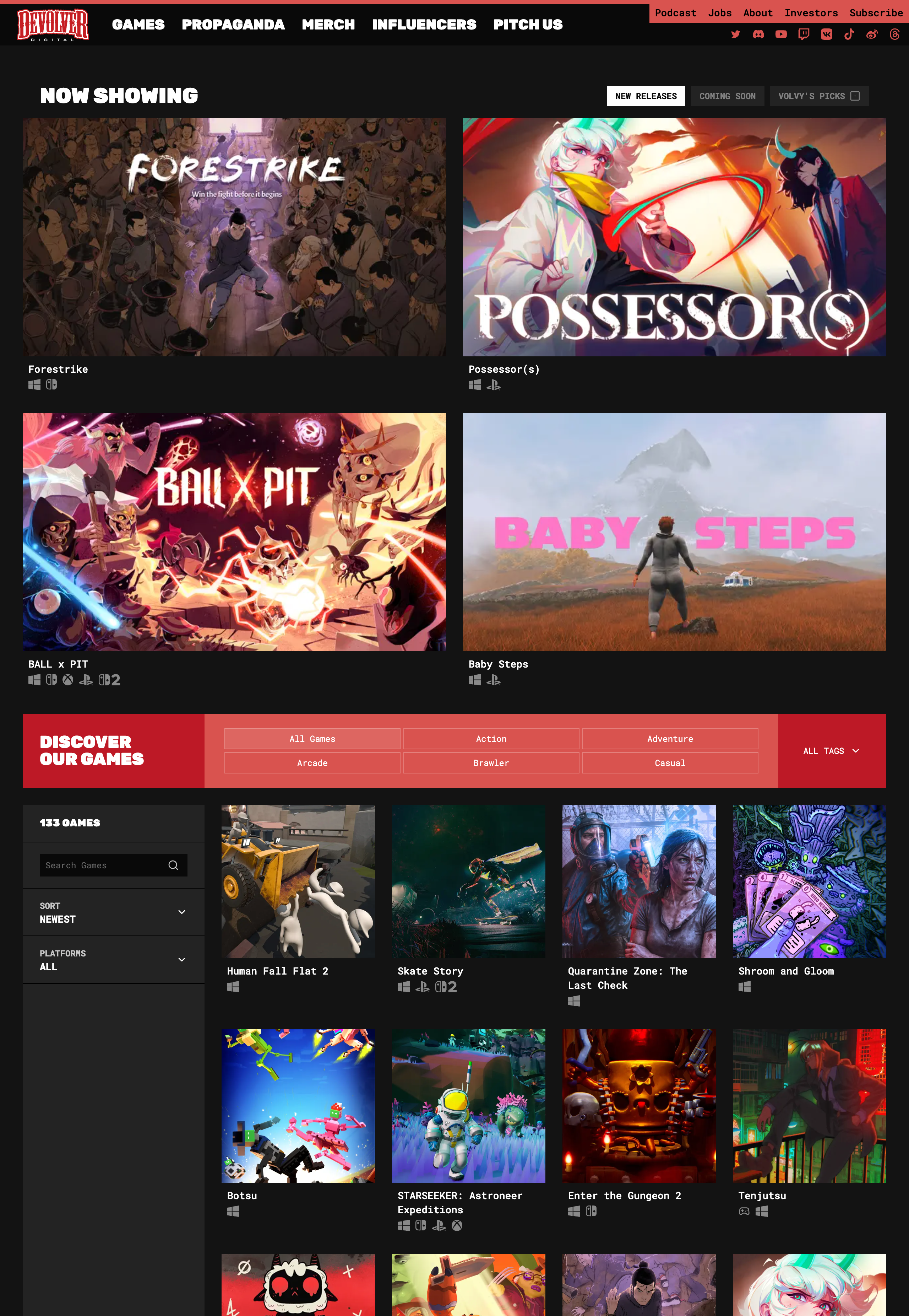 Mothership games catalog page